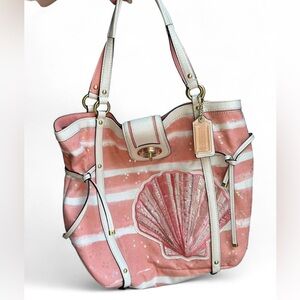 Pink and White‎ Shell Coach Bag